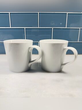 Crate&Barrel White Ceramic Mugs - Pair